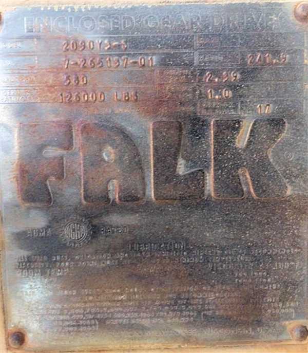 Falk Enclosed Gear Drive, 2090 Y3-3, Hp 126, 241.9:1 Ratio)
